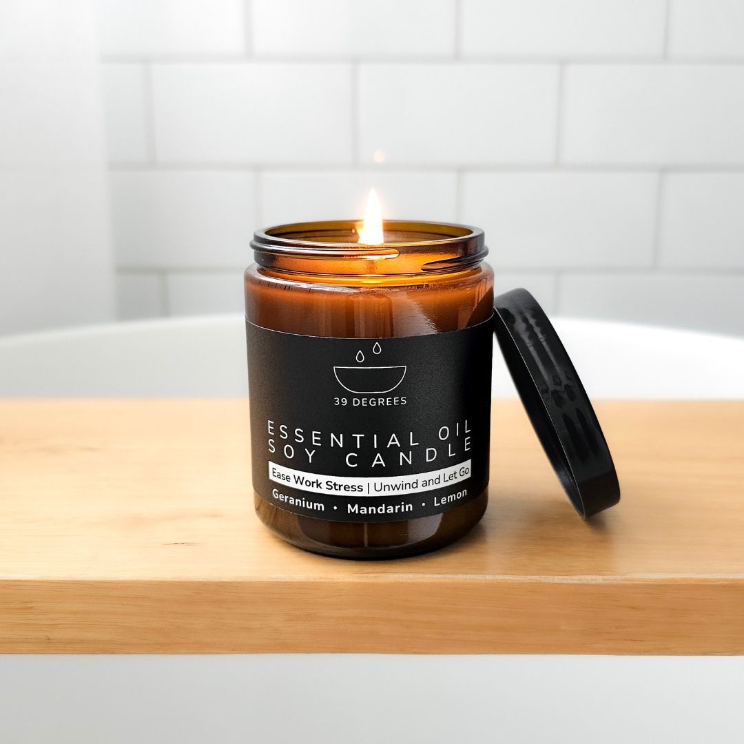 Ease Work Stress Essential Oil 35 Hour Soy Candle