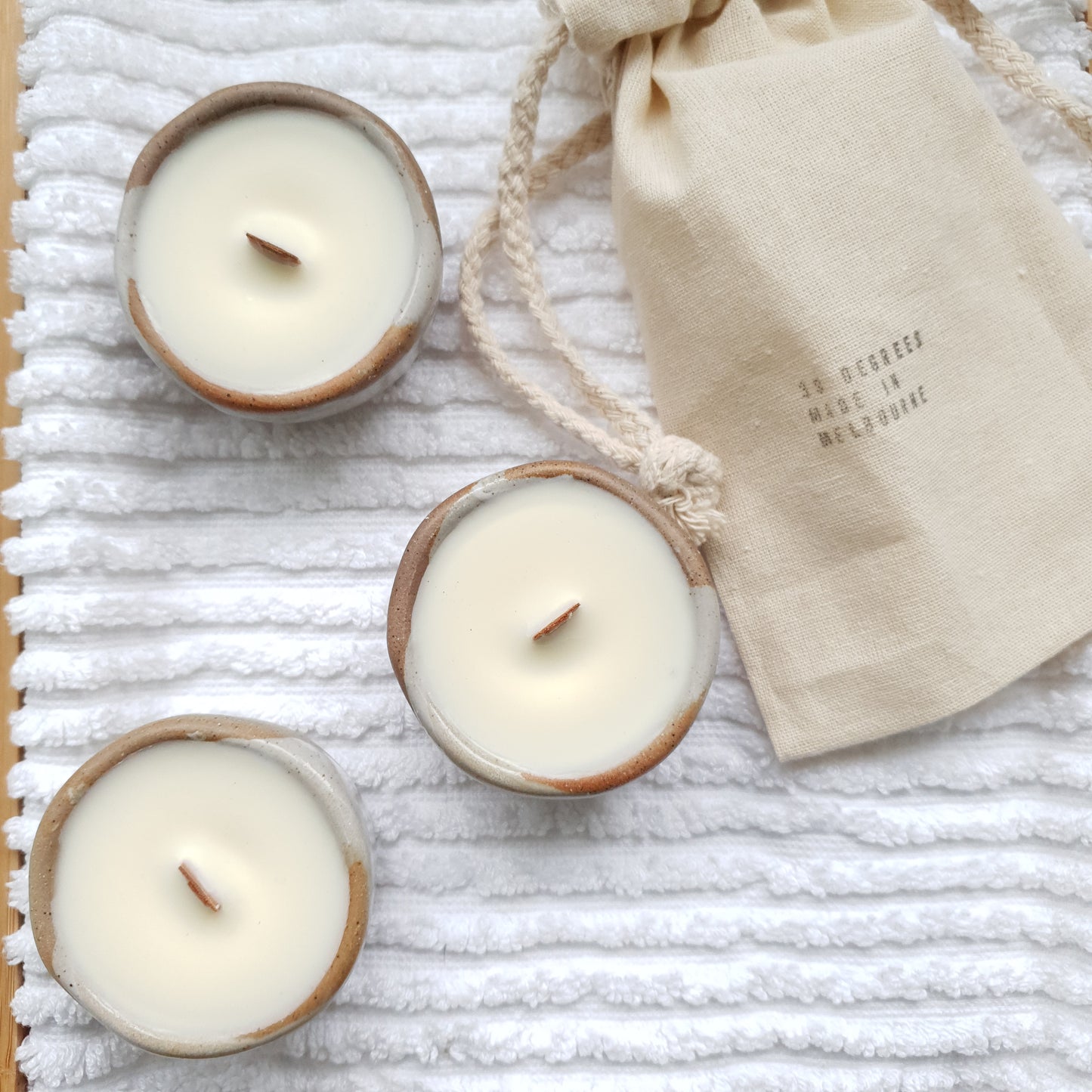 Stoneware Tealight Candle Trio